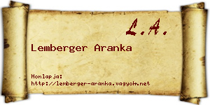 Lemberger Aranka névjegykártya